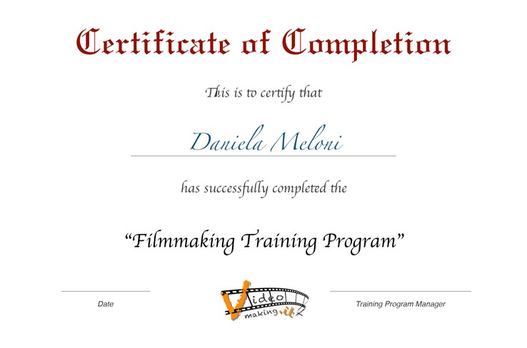 Filmmaker Certificate